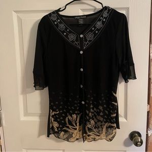 Embellished black top